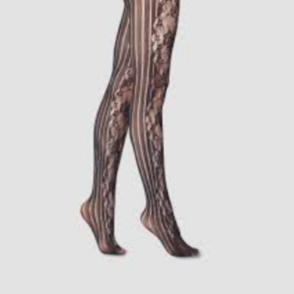a new day Rose Net and Stripe Fashion Tights - Picture 1 of 7